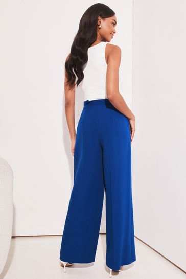 High waisted military button trousers sales