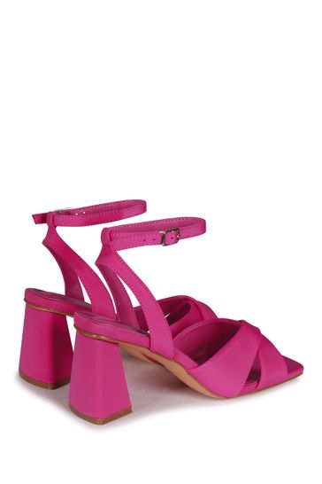 Buy Linzi Fuchsia Pink Lilibet Block Heeled Sandal With Cross Over