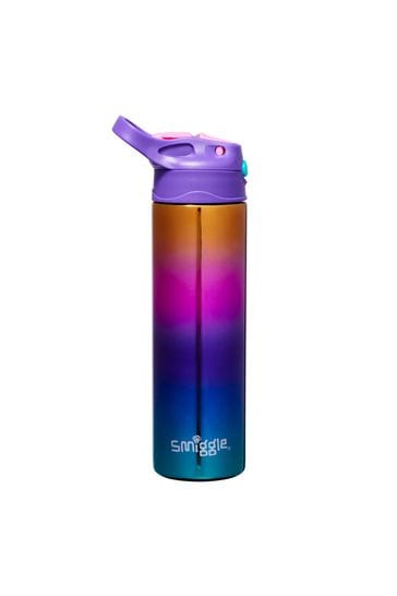 Smiggle Purple Multi Insulated Stainless Steel Drink Bottle with Flip Spout 520ml