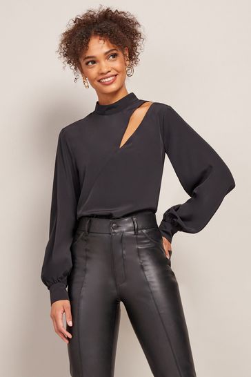 Black cut out best sale blouse