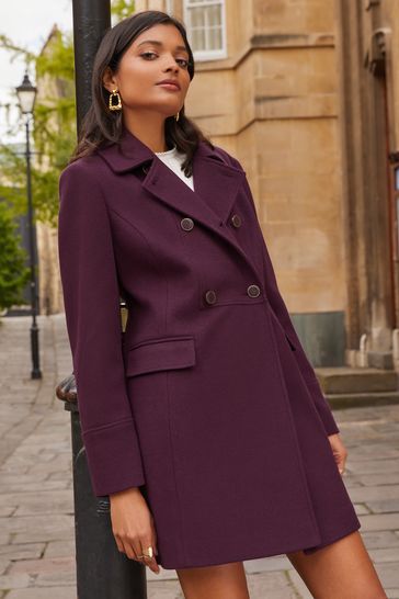 Purple double breasted coat top