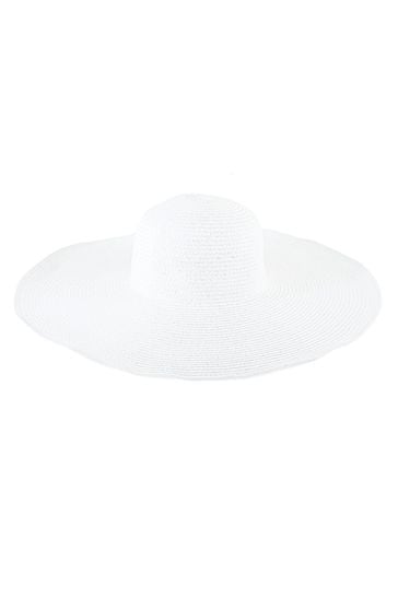 White wide sales brim floppy hat