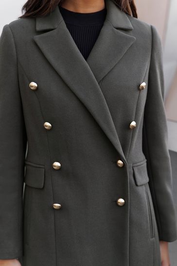Lipsy wool blend military coat clearance