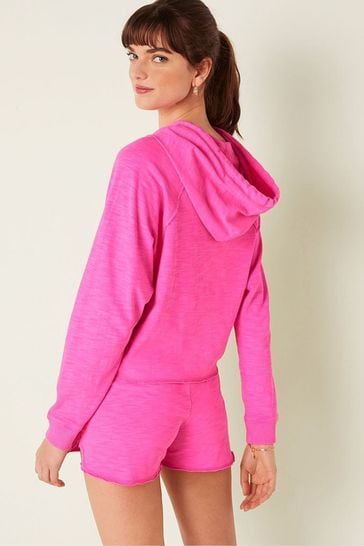 Buy Victoria s Secret PINK Cotton Slub Crop Cut Off Full Zip