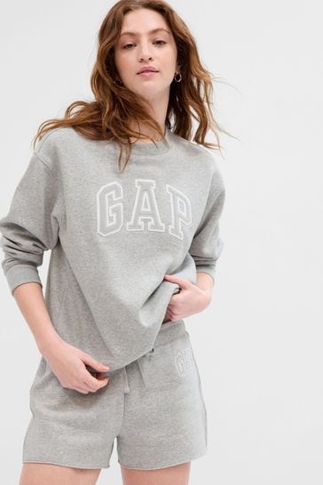 Gap Light Grey Logo Crew Neck Sweatshirt