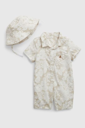 Gap Beige Romper Two-Piece Outfit Set - Baby