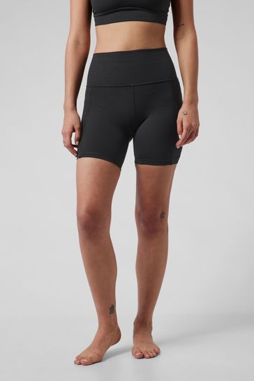 Buy Athleta Black Long Length Salutation High Waisted Pocket Cycling Shorts from Next Denmark