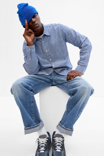 Buy Gap Blue Chambray Shirt in Untucked Fit from Next Latvia