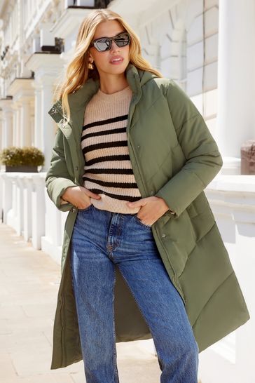 Green top duvet coat