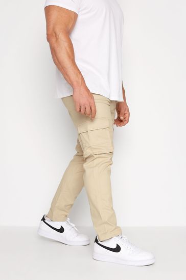 BadRhino Big & Tall Cream Stretch Cargo Trousers