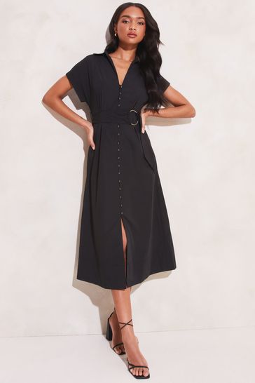 Warehouse belted midi shirt dress clearance