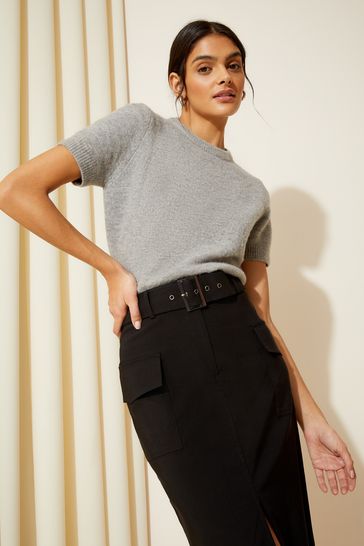 Black utility pencil skirt on sale