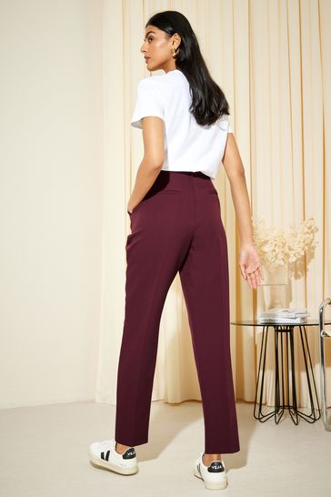 Zip Detail Slim Fit Ankle Grazer Trousers