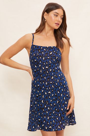 Friends Like These Blue Crinkle Strappy Mini Sundress