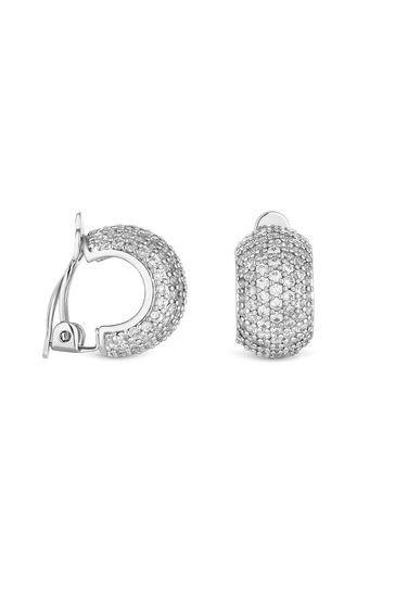 Buy Jon Richard Silver Cubic Zirconia Chunky Pave Clip Earrings from Next Ireland