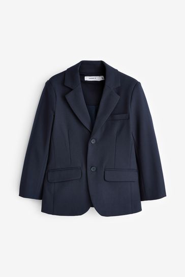 Navy blue fitted on sale blazer