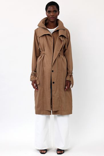 Religion Neutral Layered Waterfall Lightweight Mac With Funnel Neck