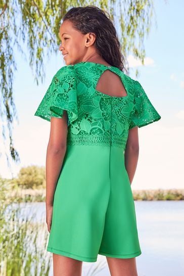 Green lace clearance playsuit
