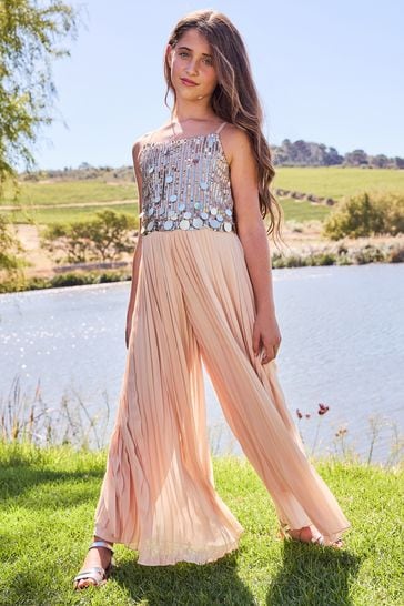 Lipsy embellished pleated maxi dress clearance