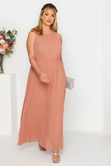 Buy Yours Curve Pink London Occasion Pleated Maxi Dress from Next