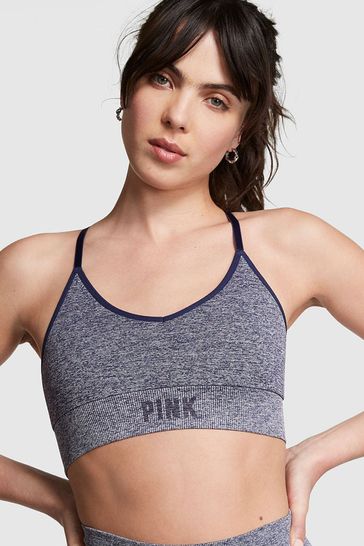 Buy Victoria's Secret PINK Midnight Navy Blue Marl Non Wired Lightly Lined  Seamless Sports Bra from Next Luxembourg