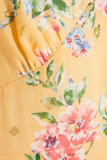 Quiz yellow sales floral dress