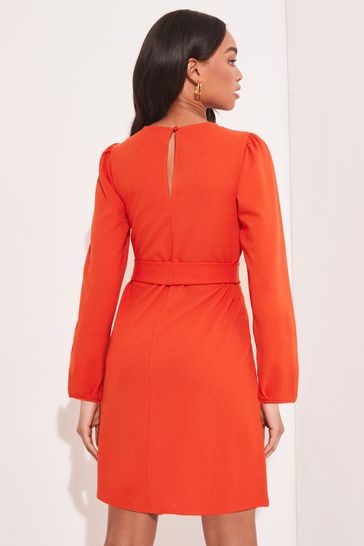 Orange shift top dress with sleeves