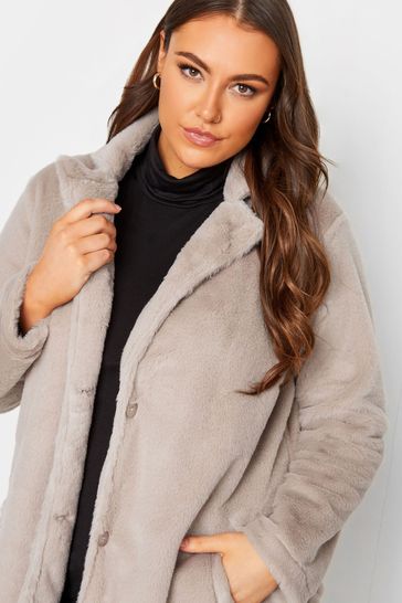 Neutral faux fur best sale jacket
