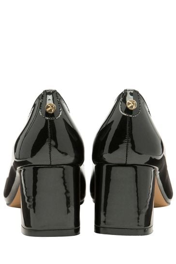 Black patent leather pumps block heel hotsell