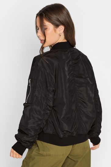 PixieGirl Petite Black Bomber Jacket