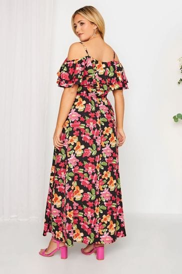 Black off the deals shoulder dress with flowers