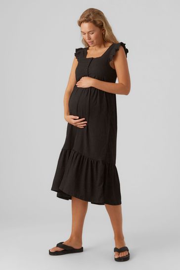 Buy Mamalicious Black Maternity And Nursing Function Maxi Dress