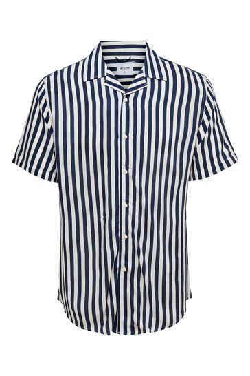 Only & Sons Blue Stripe Viscose Shirt