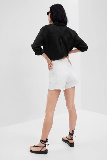 Gap white denim shorts hotsell