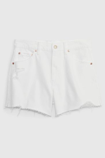 High waist white shorts clearance