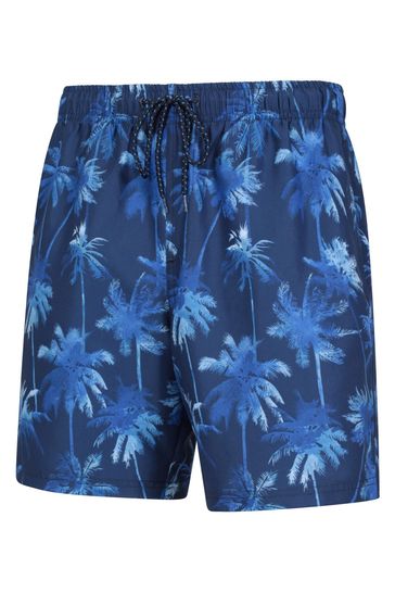 Mountain Warehouse Blue Aruba Printed Mens Swim Shorts