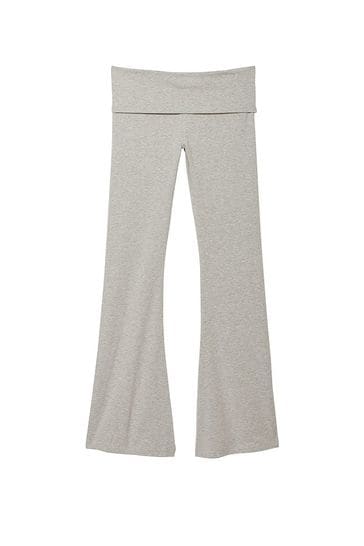 Buy Victoria's Secret PINK Heather Charcoal Cotton Foldover Flare Leggings  from the Next UK online shop