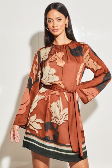 Lipsy stella & clara print shop button dress