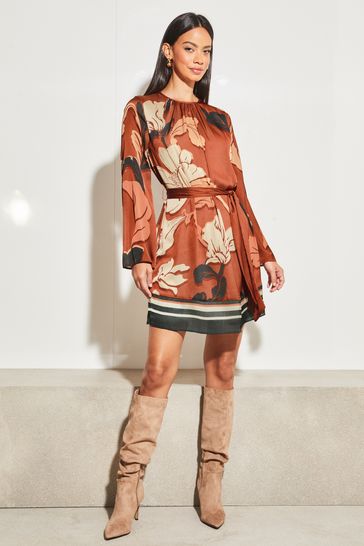 Lipsy stella & clara print button dress top