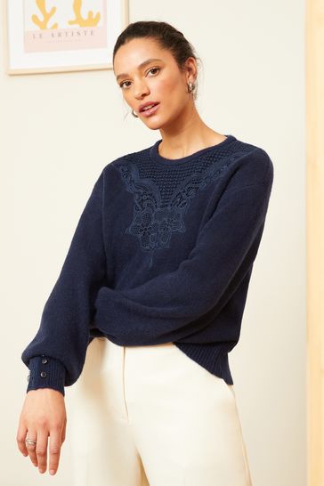 Lace neck jumper sale