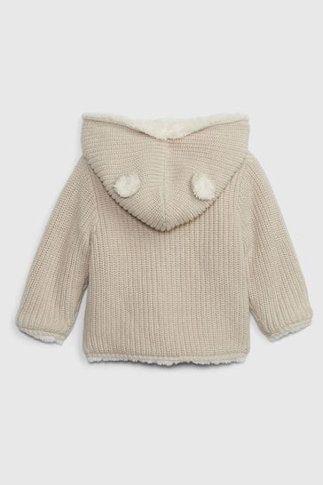 Sweater with sherpa lining top