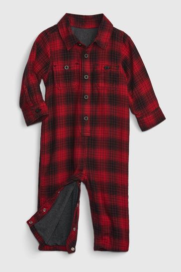 Baby boy red and black flannel shirt shop
