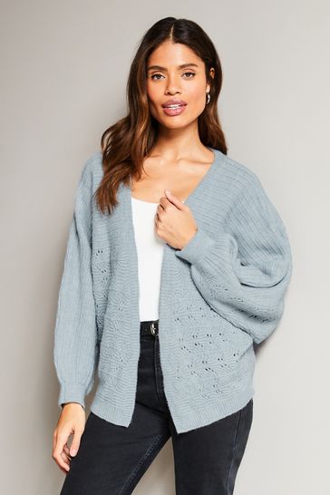 Lipsy Blue Long Sleeve Batwing Knitted Cardigan
