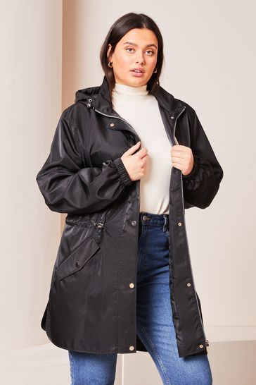 Lipsy Black Curve Shower Resistant Rain Coat