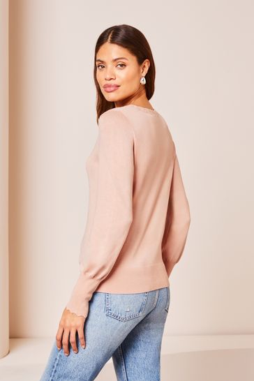 Pale pink shop crew neck jumper