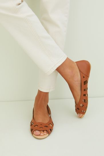 Buy Friends Like These Peep Toe Cut Out Flat Ballerina from the Laura Ashley online shop