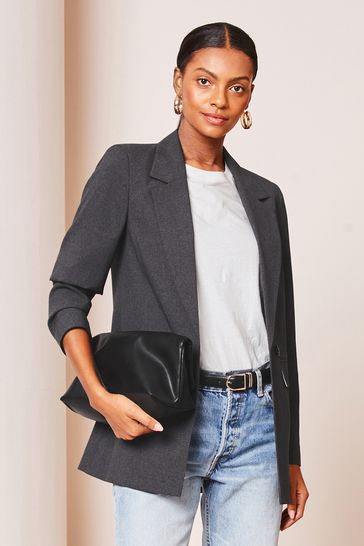 Lipsy Grey Relaxed Longline Tailored Blazer