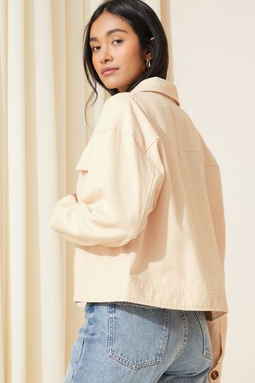 Buy Ecru Cream Friends Like These Cropped Utility Jacket from Next Oman