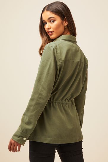 Ladies khaki top utility jacket
