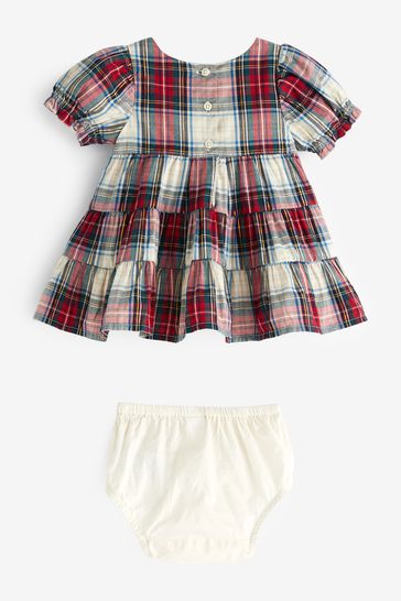 Buy Gap Red Short Sleeve Plaid Baby Dress from Next Netherlands